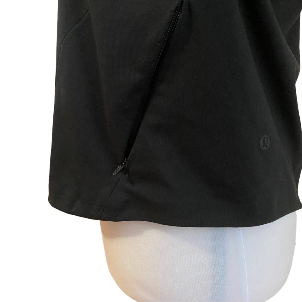 Lululemon Athletica Split Out Hoodie Black 6/S Open Tie Back Cropped Sweatshirt - Picture 7 of 15